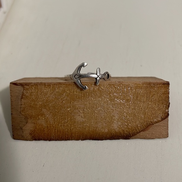 Adjustable Sterling Silver Anchor Toe Ring - Picture 2 of 4
